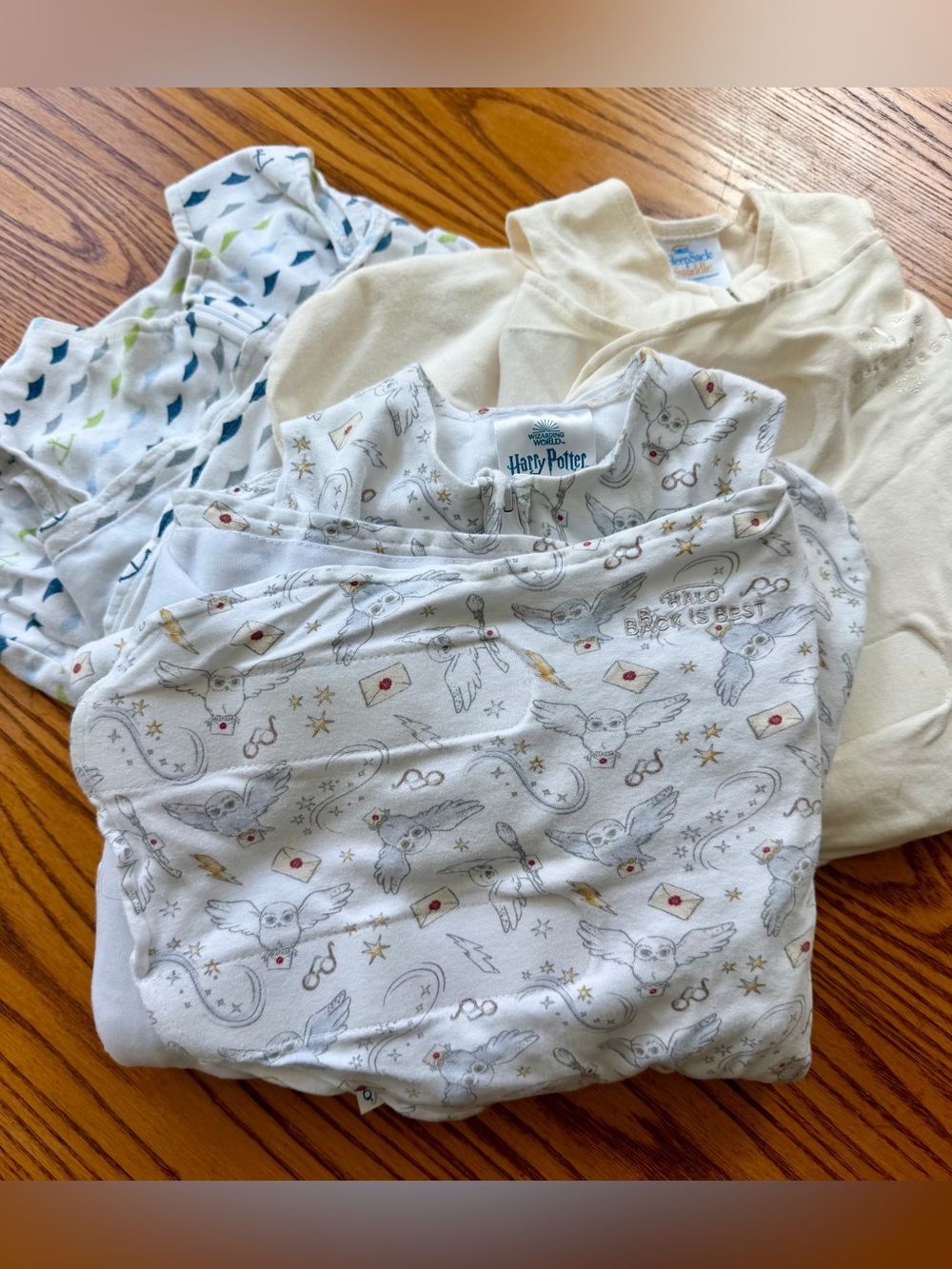 HALO SleepSack Swaddle 3-6M Bundle of 3 Harry Potter Sailboat Cream